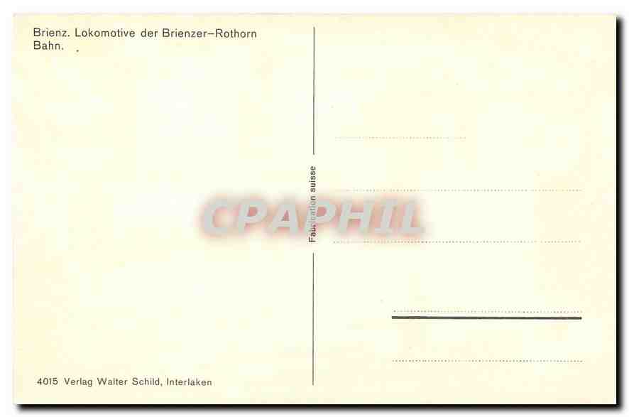 CPM Brienz Lokomotive der Brienzer Rothorn Bahn  — Verso