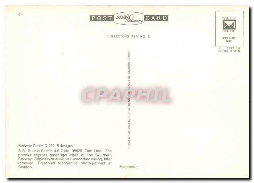 CPM SR Bulleid Pacific 4 6 2 No 35028 Clan Line   — Verso