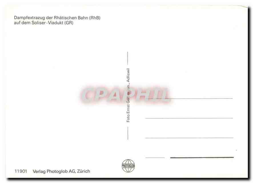 CPM Dampfextrazug der Rhatischen Bahn auf dem Soliser Viadukt  — Verso