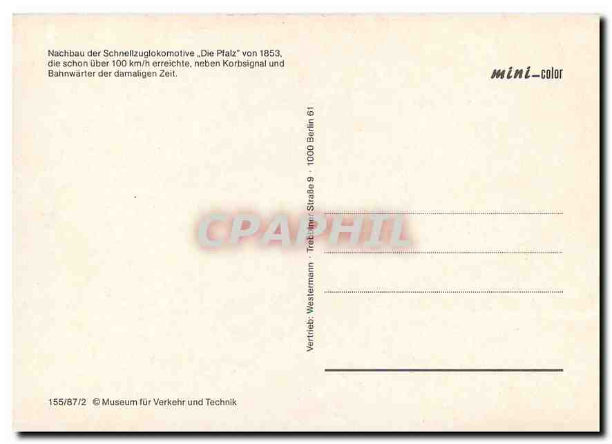 CPM Nachbau der Schnellzuglokomotive Die Pfatz  — Verso