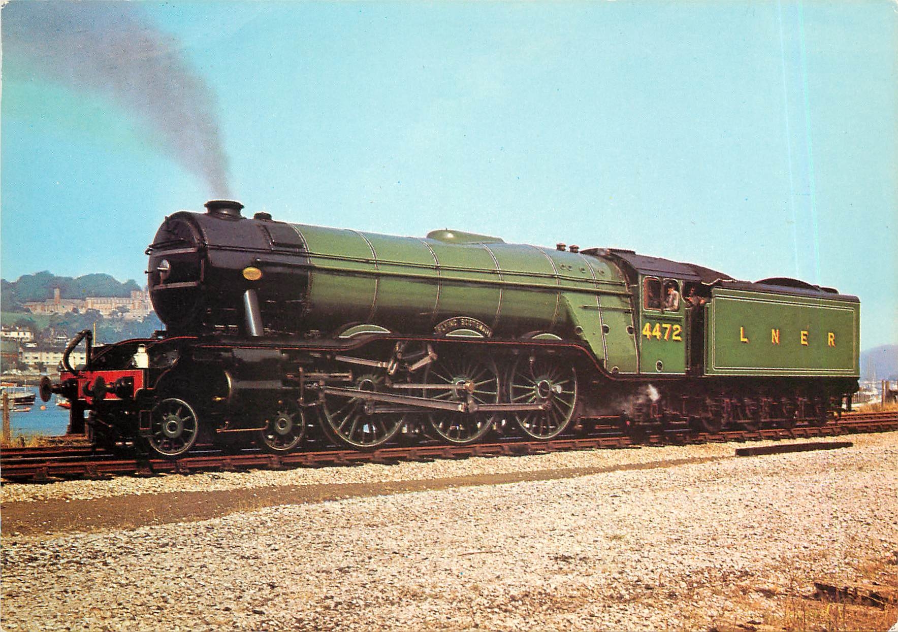 CPM LNER Class A3 Pacific 4472 Flying Scotsman preserved and pictured visiting Dartmouth 