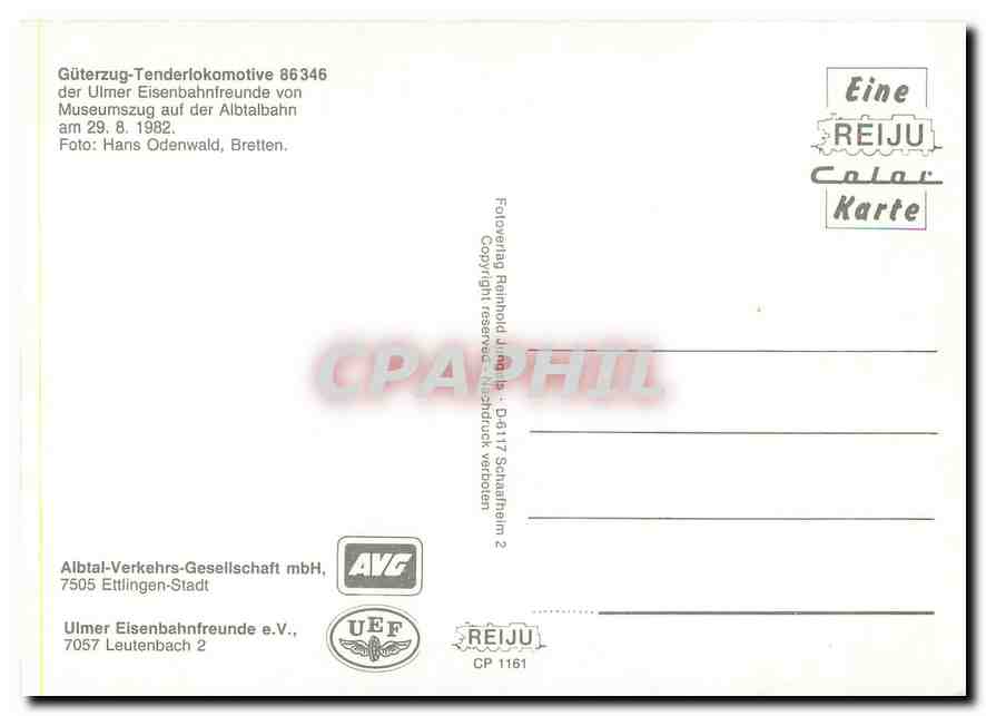 CPM Locomotive 86346  — Verso