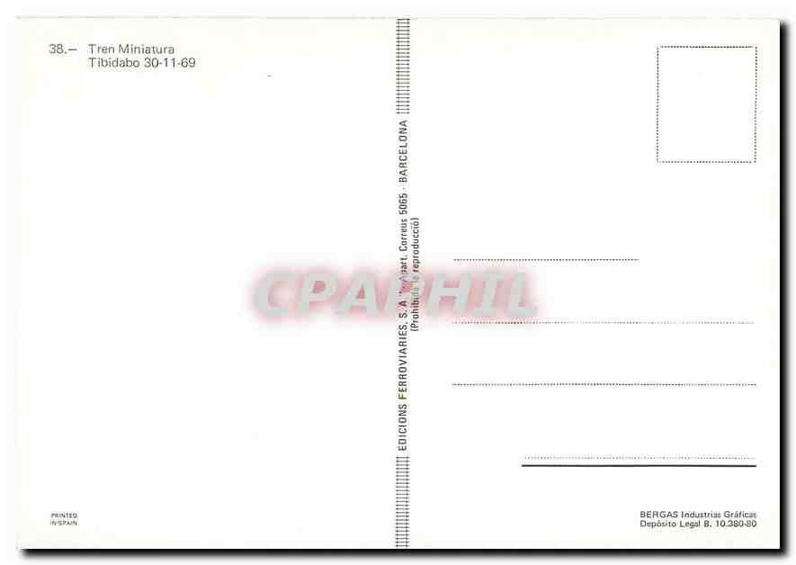 CPM Tren Miniatura  — Verso