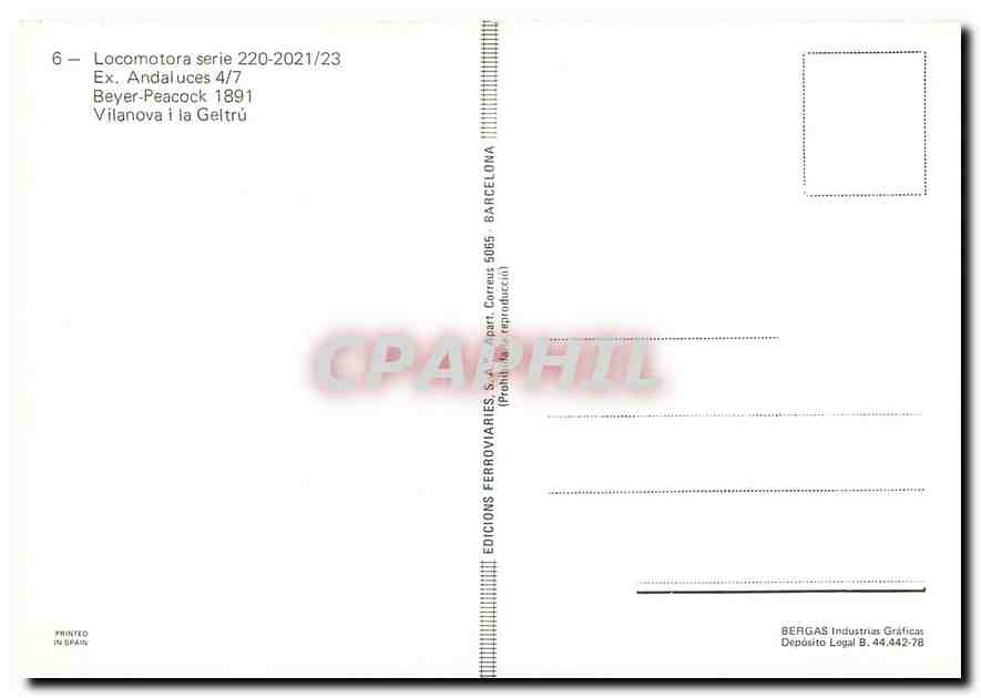 CPM Locomotora serie 220 2021 23  — Verso