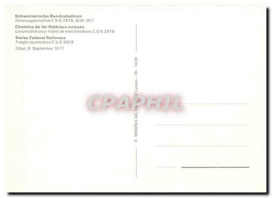 CPM Locomotive C5 6 2978 Freight locomotive  — Verso