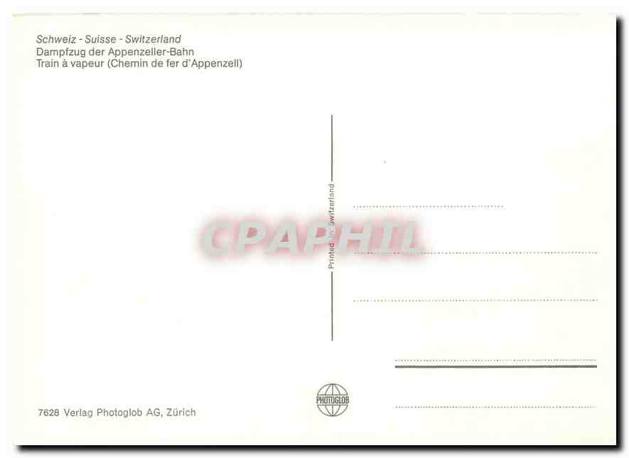 CPM Switzerlamd Dampfzug der Apenzeller Bahn  — Verso