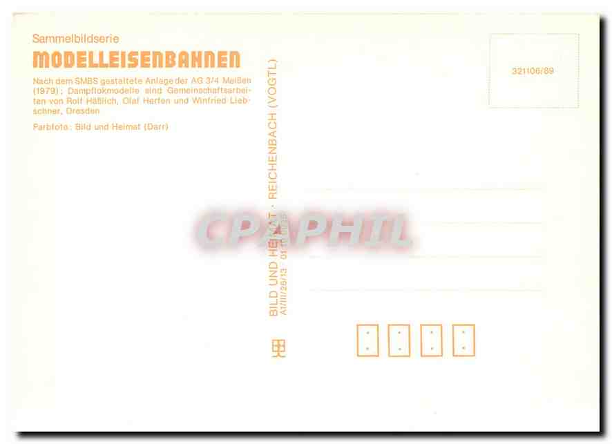 CPM Sammelbildserie Modelleisenbahnen Anlage der AG 34  — Verso