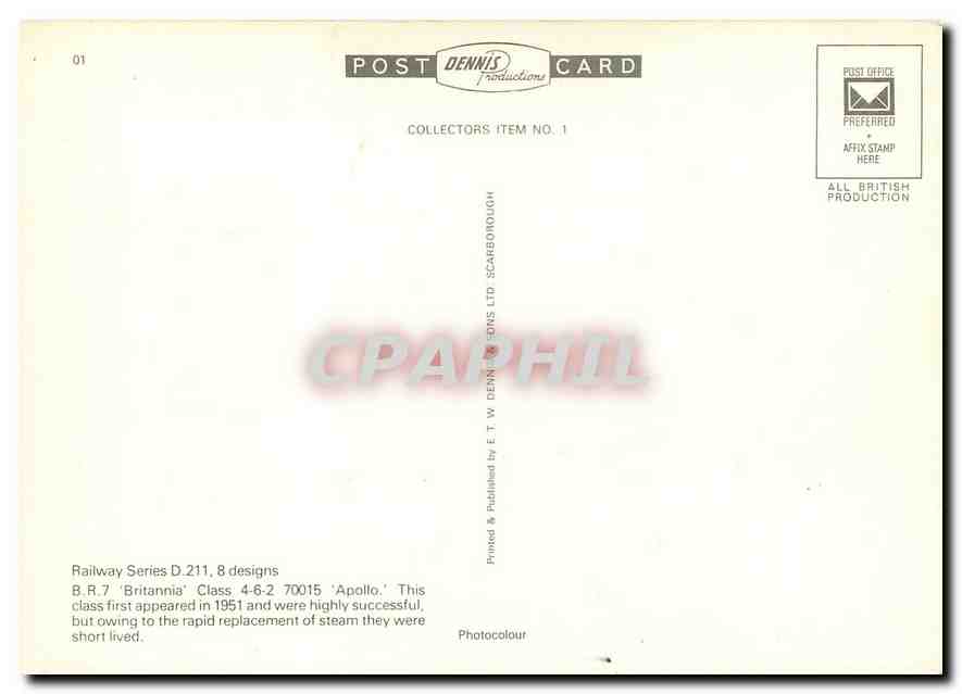 CPM BR7 Britannia Class 4 6 2 70015 Apollo  — Verso
