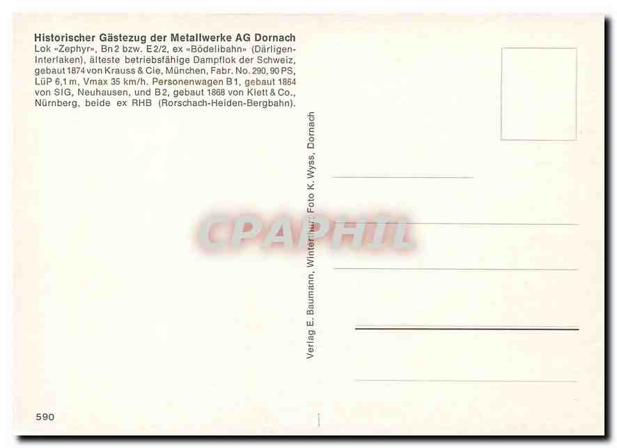 CPM Locomotive Zephyr Bn2 bzw E 2 2  — Verso