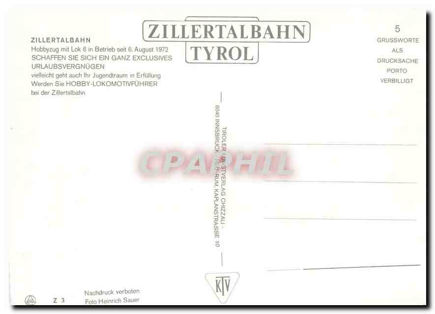 CPM Zillertalbahn Hobbyzug mit Lok 6 in Betrieb  — Verso