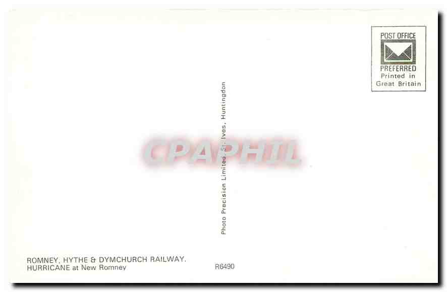 CPM Romney Hythe Dymchurch Railway Hurricane at New Romney  — Verso