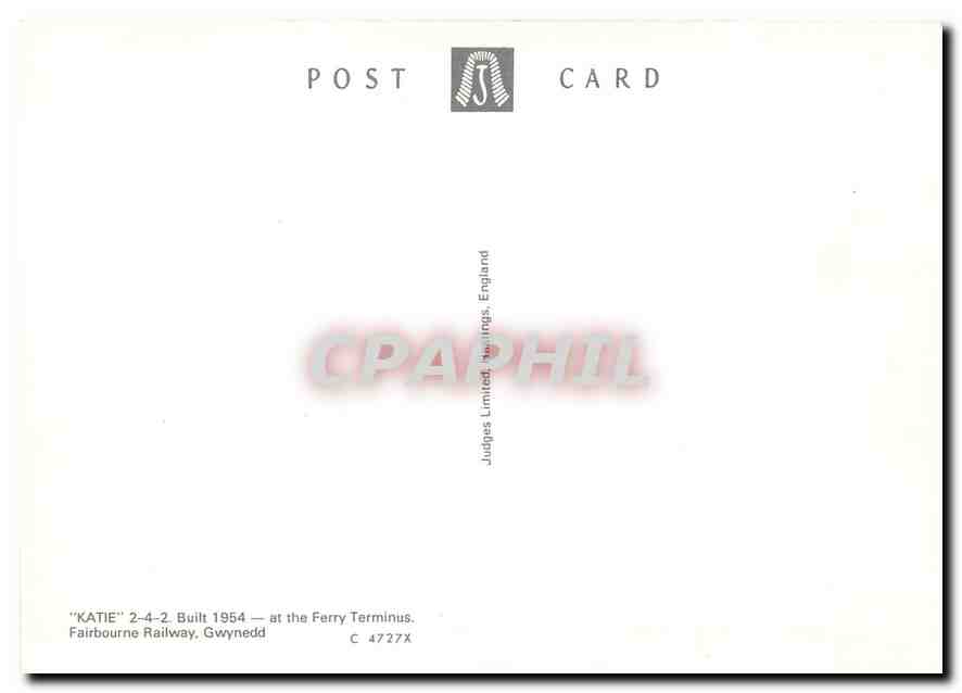CPM Fairbourne Railway Limited Fairbourne Gwynedd  — Verso