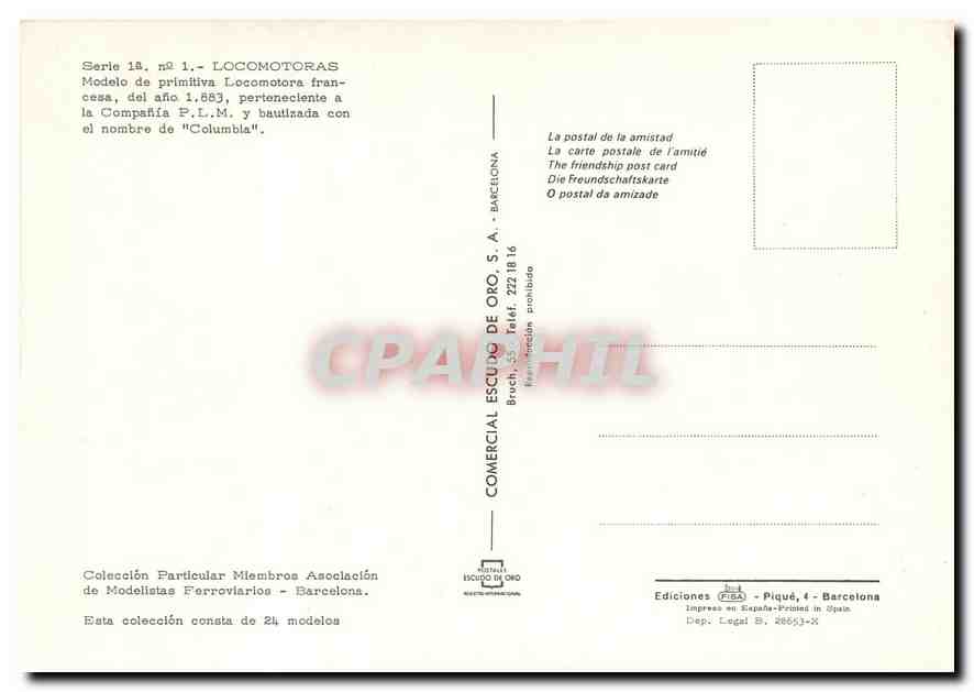CPM Locomotoras francesa del afio 1 683  — Verso