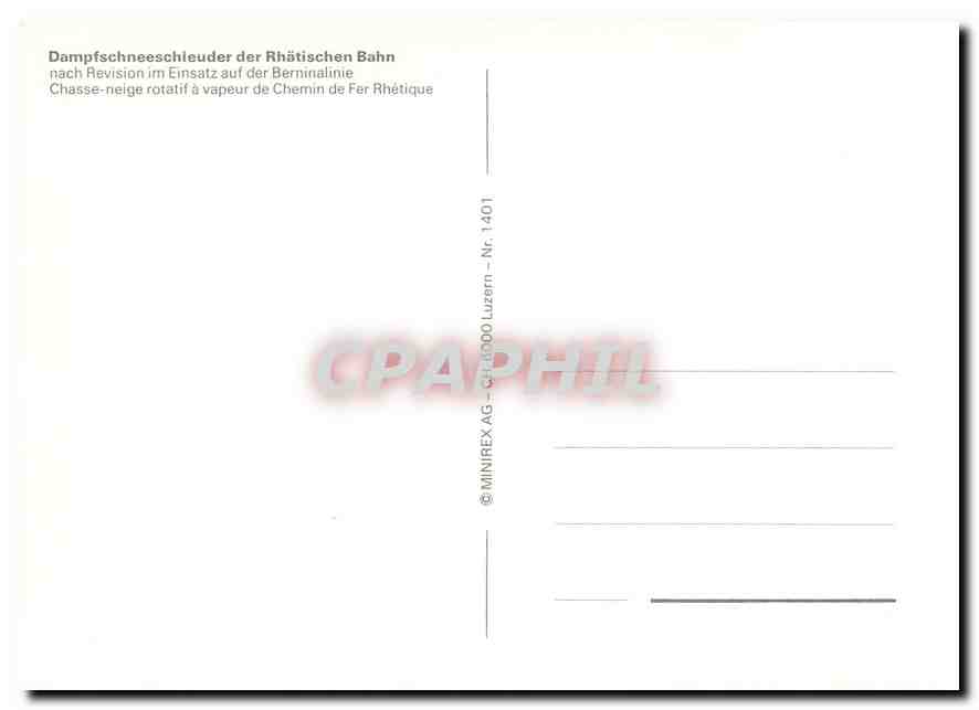 CPM Dampfschneeschleuder der Rhatischen Bahn  — Verso