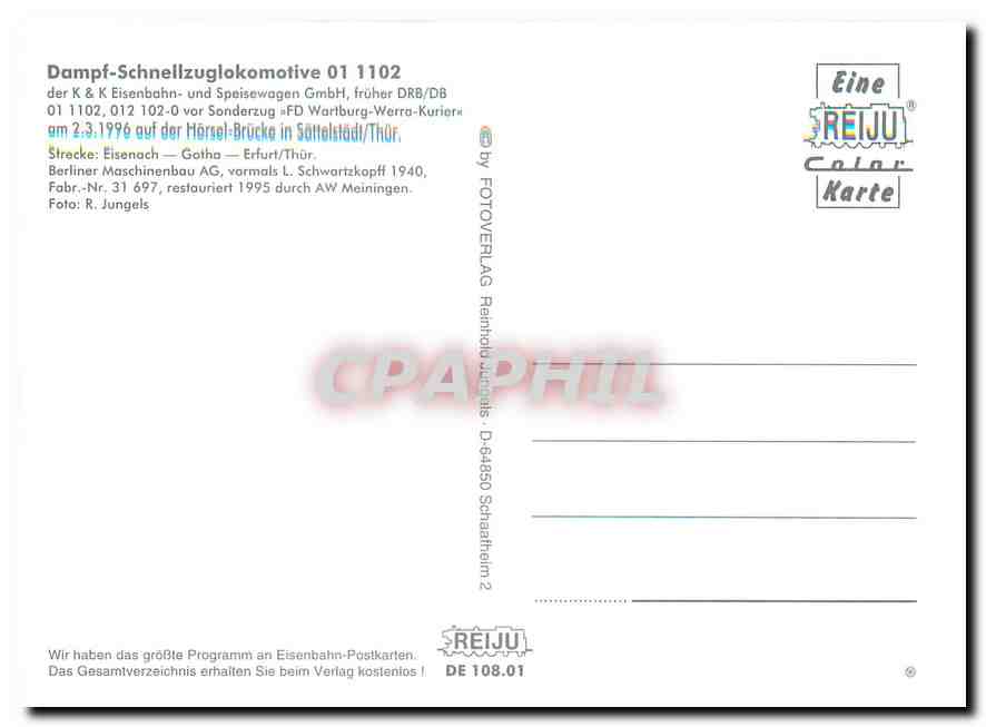 CPM Locomotive 01 1102  — Verso