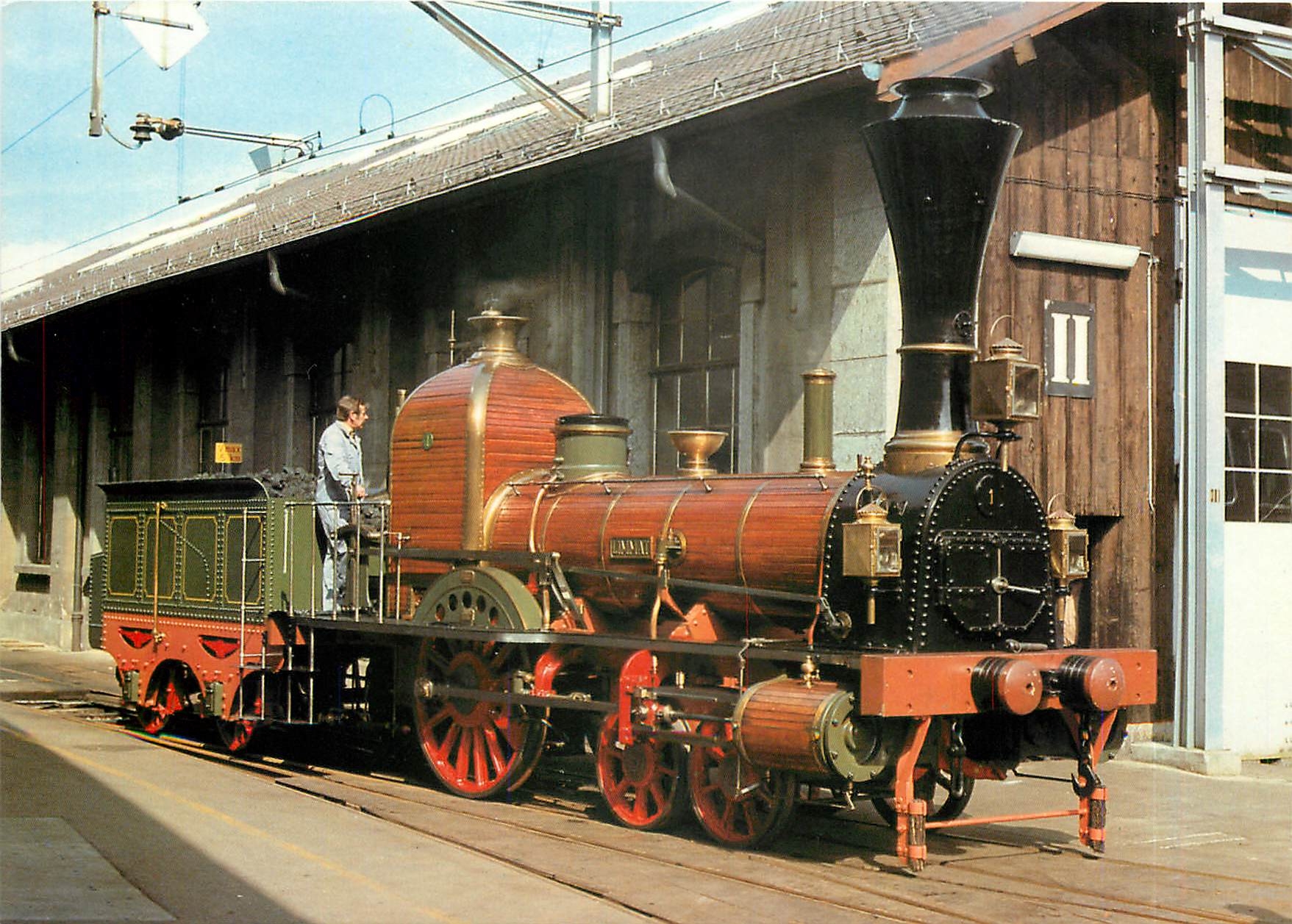 CPM Spanisch Brotli Bahn 1847 First train in Switzerland Locomotive Limmat 