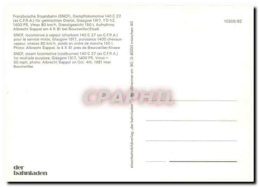 CPM SNCF steam locomotive coalburner 140  27 for multiple purpose  — Verso