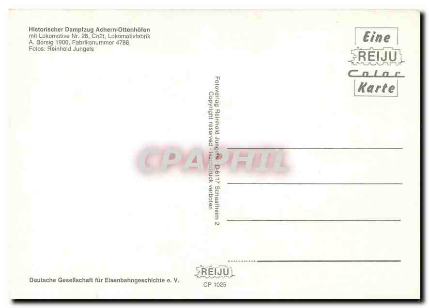 CPM Achern Ottenhofen Locomotive Nr 28 Cn2T  — Verso