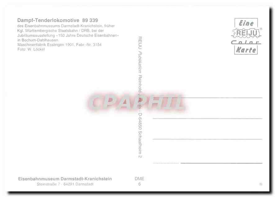 CPM Locomotive 89 339  — Verso