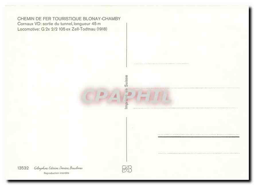 CPM Blonay Chamby Locomotive G 2x 2 2 105  — Verso