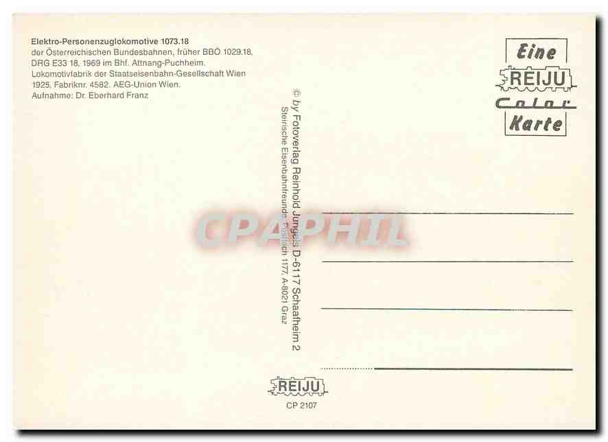 CPM Locomotive 1073 18  — Verso