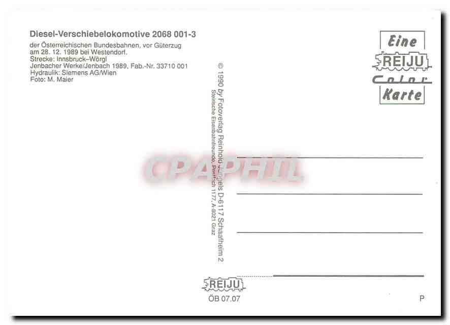 CPM Locomotive 2068 001 3  — Verso