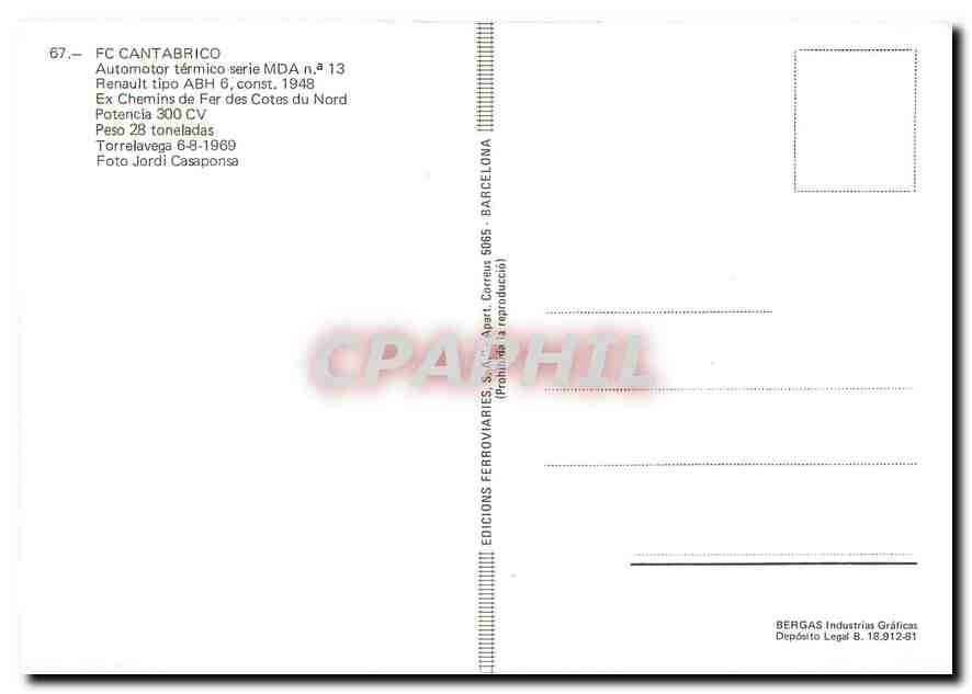 CPM FC Cantabrico Automotor termico serie MDA n 13  — Verso