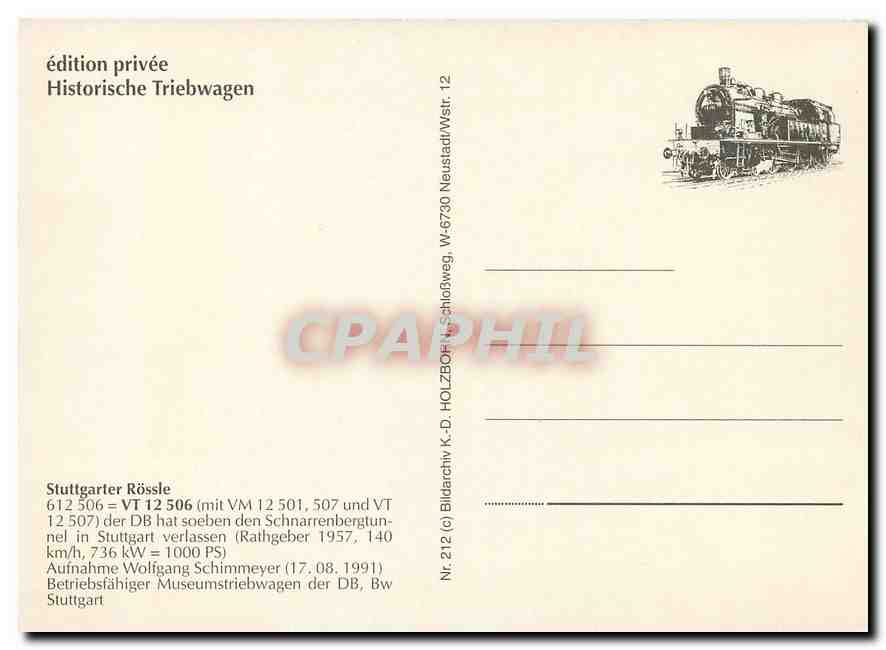 CPM Stuttgarter Rossle 612 506 VT 12 506  — Verso