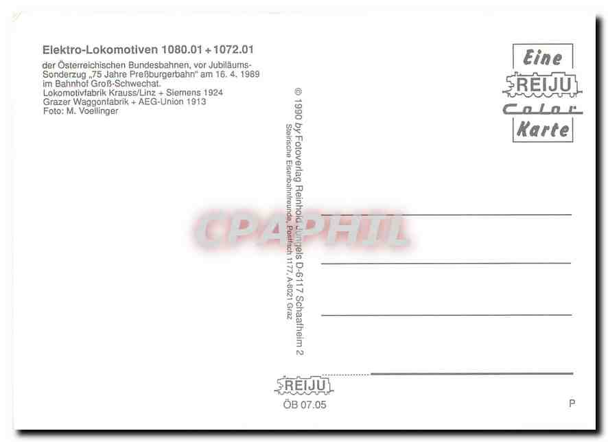 CPM Locomotive 1080 01 1072 01  — Verso
