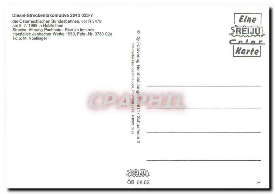 CPM Locomotive 2043 023 7  — Verso