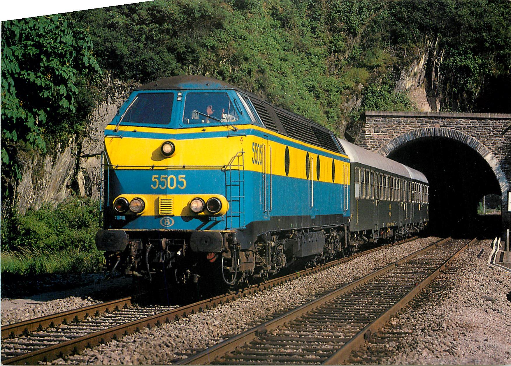 CPM Locomotive 5505 near Michelau Station Luxembourg 