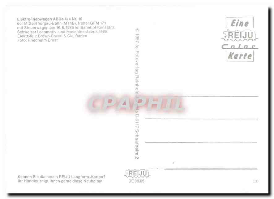 CPM Elektro Triebwagen ABDe 4 4 Nr 16  — Verso
