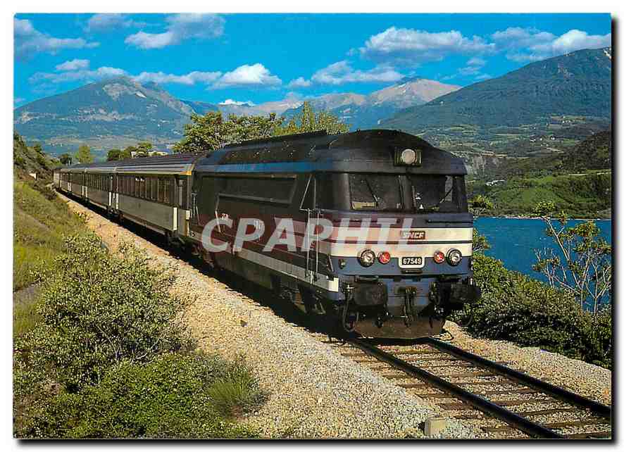 CPM Locomotive BB 67549 on the Briancon Gap section near Savines 