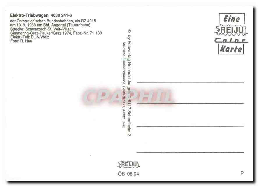 CPM Elektro Triebwagen 4030 241 6  — Verso