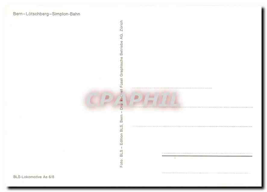 CPM Bern Lotschberg Simplon Bahn  — Verso