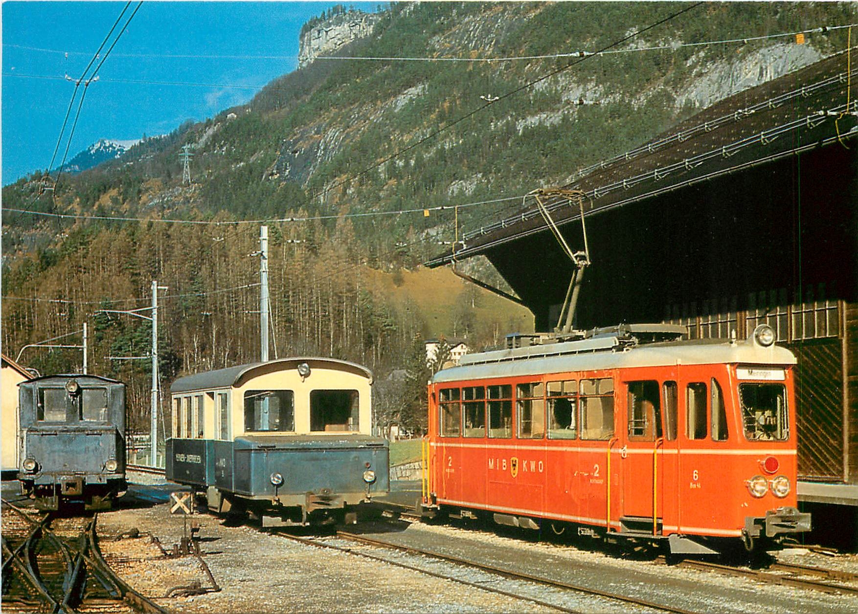CPM Meiringen Innertkirchen Railway Locomotive Ta 2 2 motor coaches BDa 2 2 5 and Bern 4 4 7 