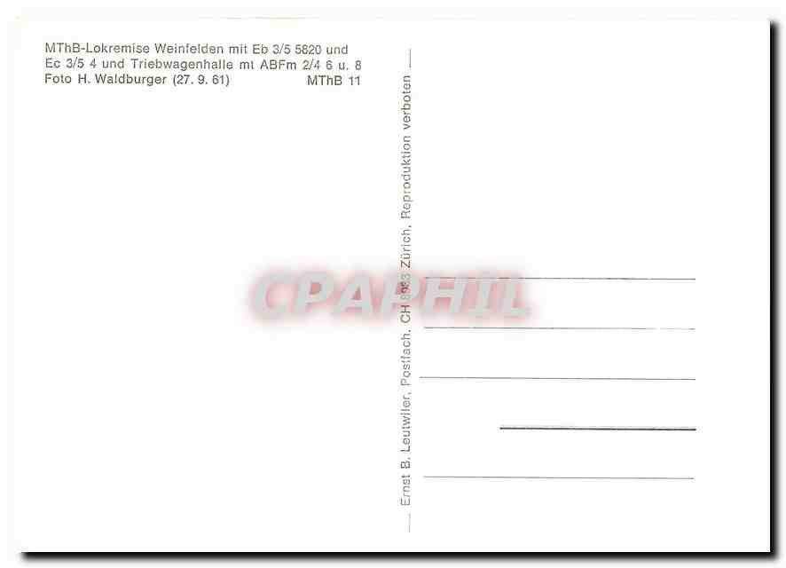 CPM MThB Lokremise Weinfelden mit Eb 3 5 5820 und Ec 3 5 4  — Verso