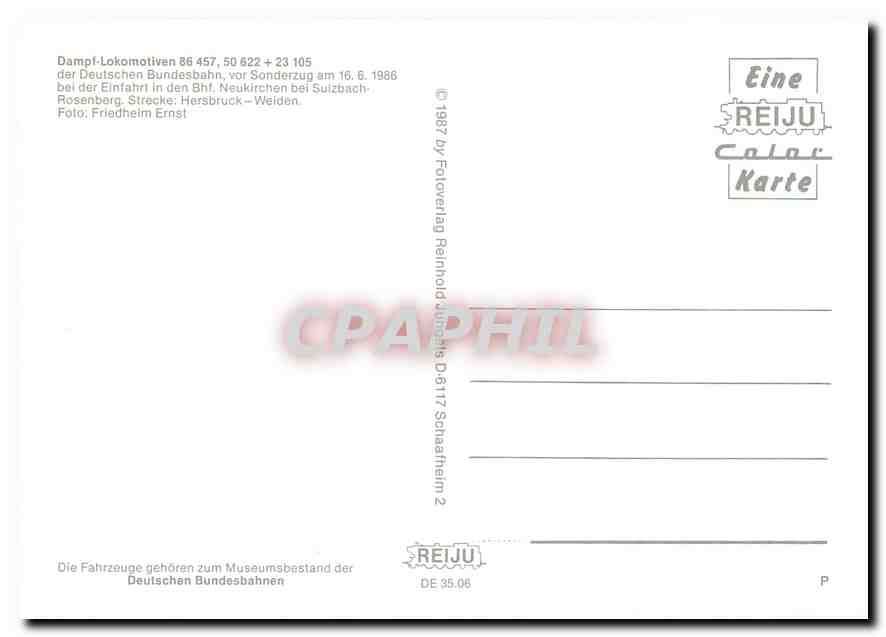 CPM Locomotive 86 457 50 622 23 105  — Verso