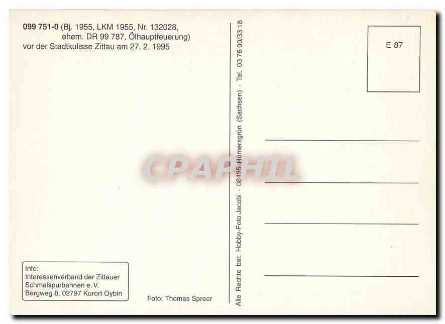 CPM Locomotive 009 751 0  — Verso
