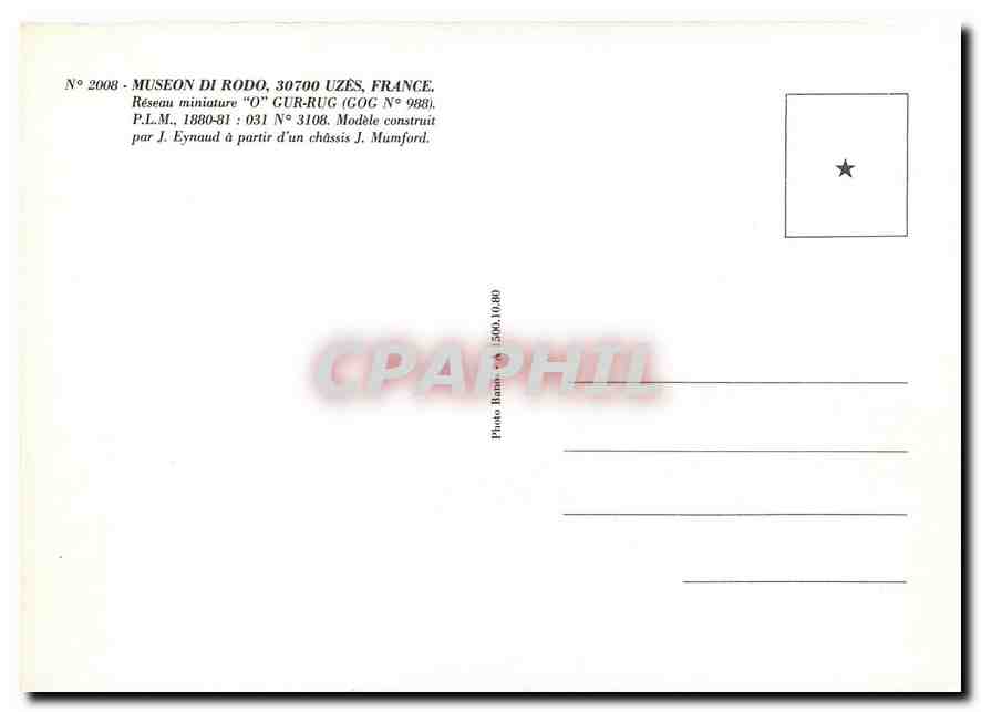 CPM Museon di Rogo Uzes France Miniature O Gur rug Gog n 988 PLM  — Verso
