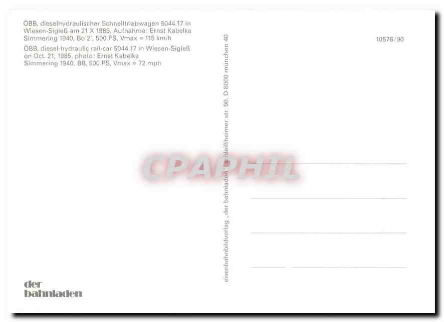 CPM OBB diesel hydraulic rail car 5044 17 in Wiesen Sigless  — Verso