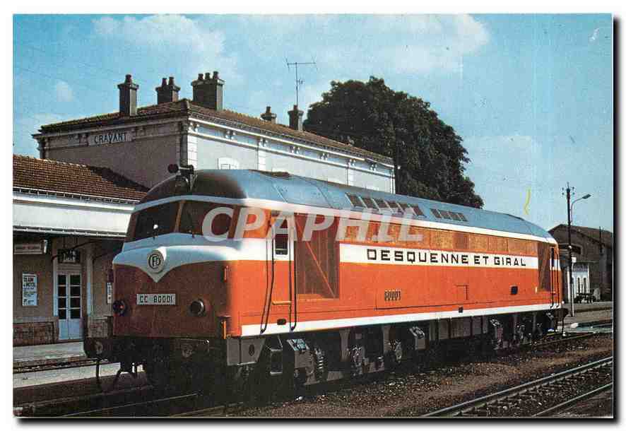 CPM Tram 80 001 Belphegor en gare de Cravant 