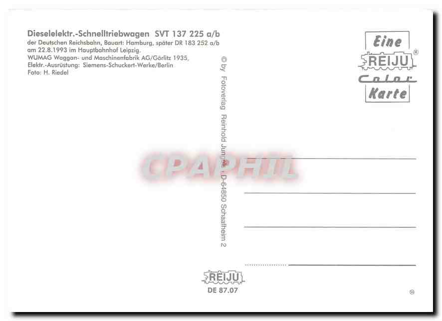 CPM Dieselelektr Schnelltriebwagen SVT 137 225 a b  — Verso