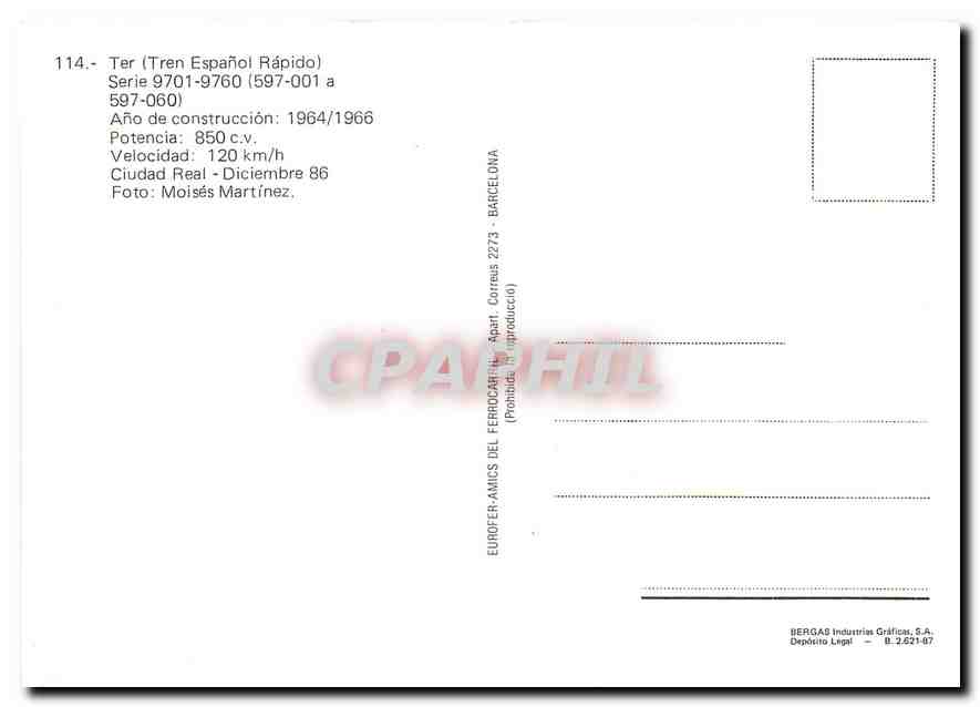 CPM Ter Tren Espanol Rapido Serie 9701 9760  — Verso