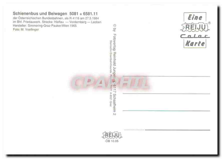 CPM Schienenbus und Beiwagen 5081 6581 11  — Verso