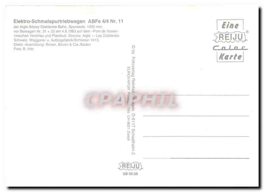CPM Elektro Schmalspurtriebwagen ABFe 4 4 Nr 11  — Verso