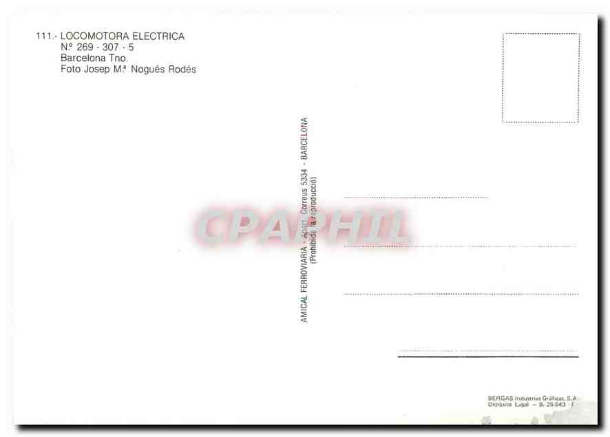CPM Locomota electrica N 269 307 5  — Verso