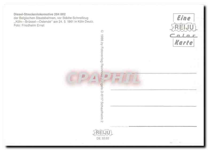 CPM Locomotive 204 002  — Verso