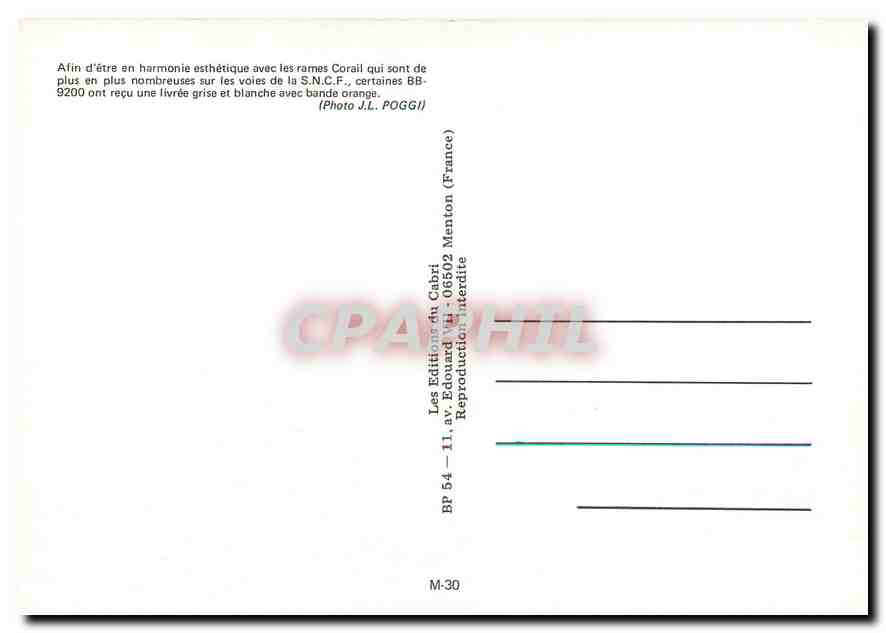 CPM Tram BB 9200  — Verso