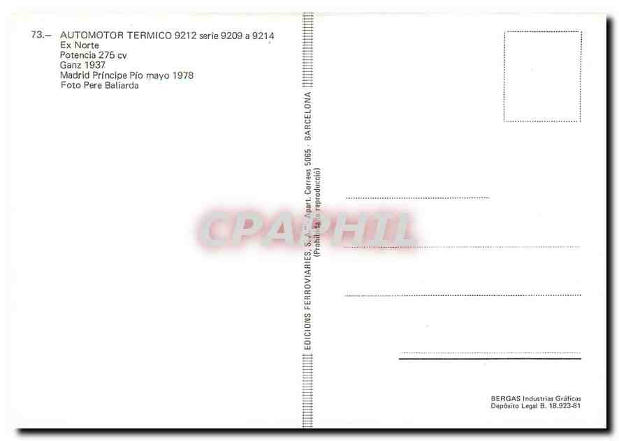 CPM Automotor Termico 9212 serie 9209 a 9214 Ex norte  — Verso